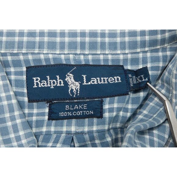 Ralph Lauren Shirt Mens Extra Large Gray Plaid Blake Button Down Short Sleeves - Picture 5 of 8